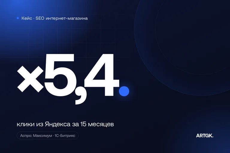 Кейс: SEO интернет-магазина на Аспро: Максимум — клики из Яндекса ×5,4